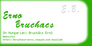 erno bruchacs business card