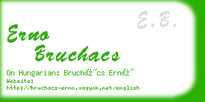 erno bruchacs business card